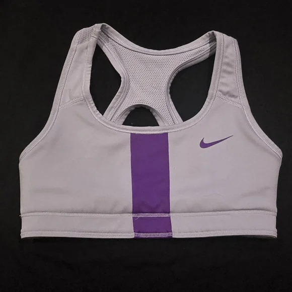 Nike Sports Bras - Blue & Light Gray with Purple Stripe B1 - Picture 2 of 12